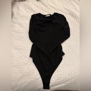 Elegant Black Long Sleeve Bodysuit